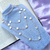 4 Layer Flat Pearl Necklace