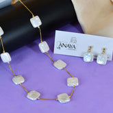 Baroque Square Flat Pearl Dainty Set