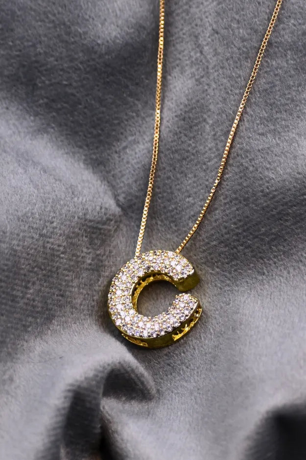 Diamond Alphabet Pendant Chain