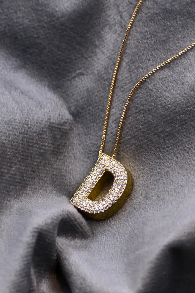 Diamond Alphabet Pendant Chain