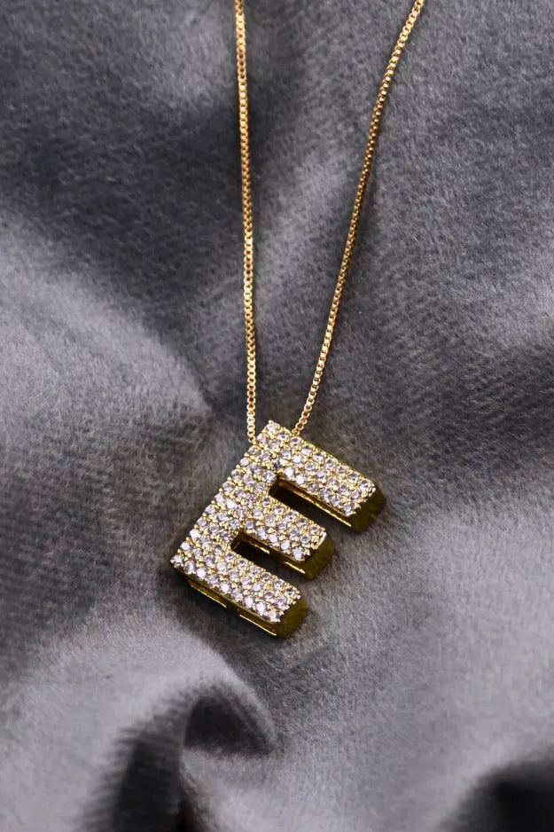 Diamond Alphabet Pendant Chain