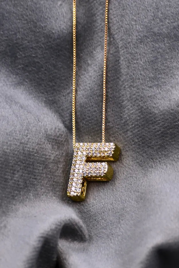 Diamond Alphabet Pendant Chain