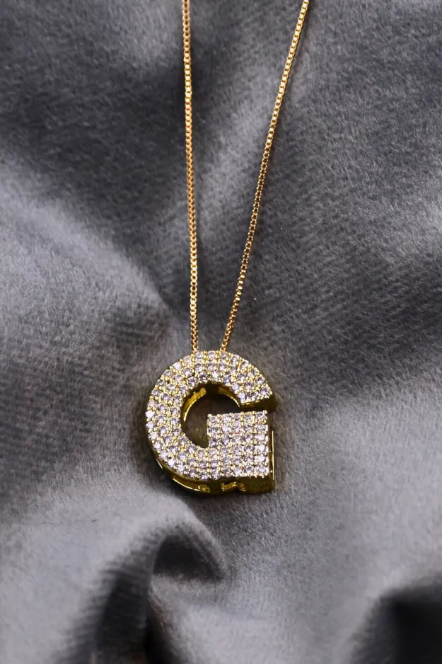 Diamond Alphabet Pendant Chain
