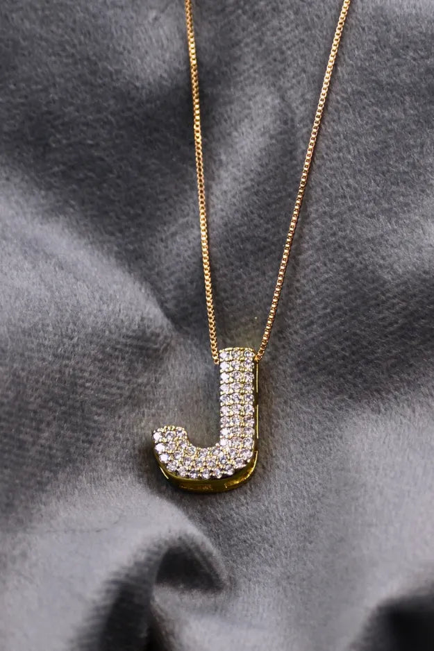 Diamond Alphabet Pendant Chain