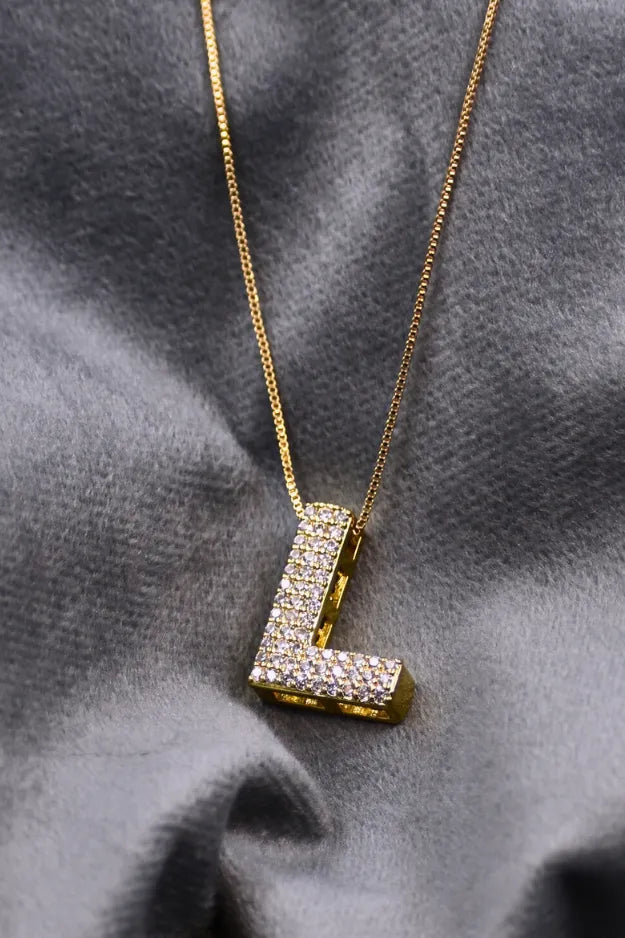 Diamond Alphabet Pendant Chain