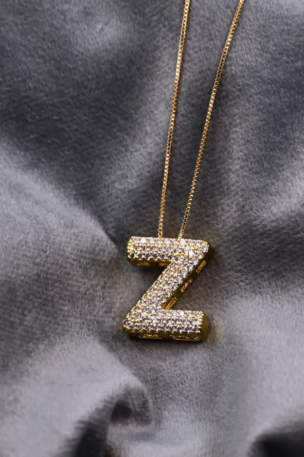 Diamond Alphabet Pendant Chain