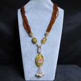 Onyx Floral Pendant Necklace