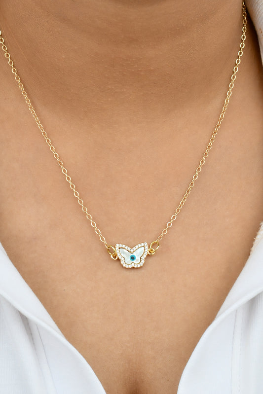 Butterfly Evil Eye Necklace