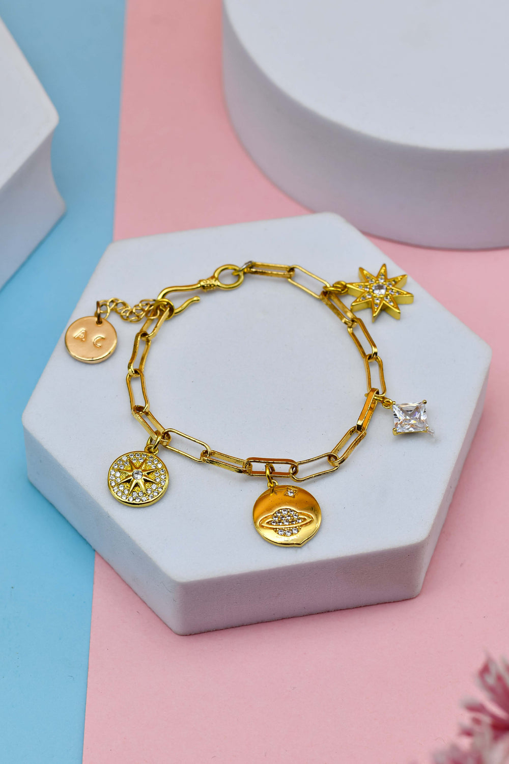 18K Gold Plated Charmed Bracelet