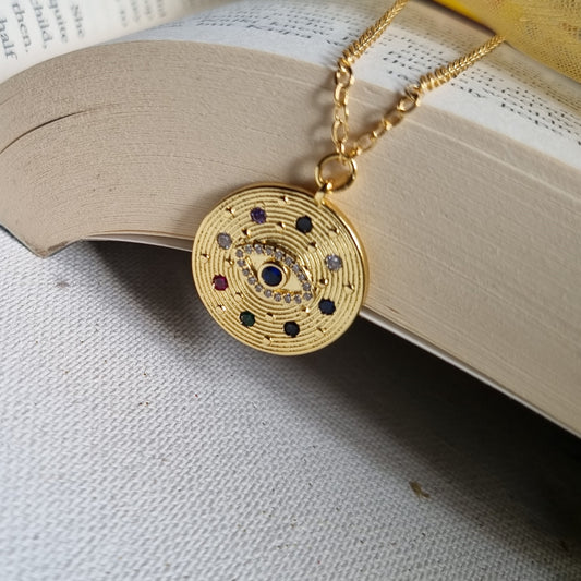 Coin Evil Eye Pendant Chain 4