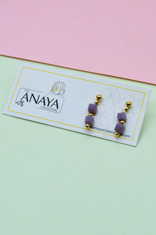 Cuboid Beaded Dainty Earrings