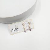 Dainty 2 Tone Beaded Earrings