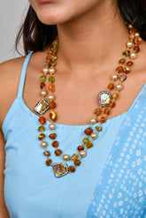 Double Line Agates With Baroque Set