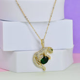 Emerald Panther Pendant Chain