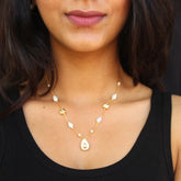 Golden Avocado Pendant Dainty Necklace