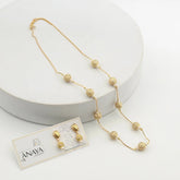 Golden CZ Ball Dainty Set