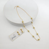 Golden CZ Ball Small Bead Dainty Set