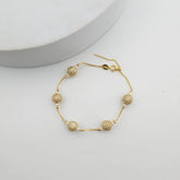 Golden CZ Ball Dainty Bracelet