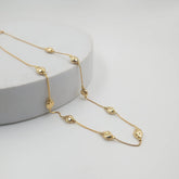 Golden Spotted Pebble Dainty Necklace