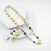 Italian Marcasite Shell Pearl Set