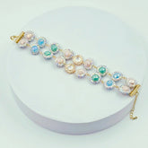Luxury Agate Marcasite Double Strand Bracelet