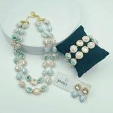 Luxury Agate Marcasite Kundan Double - Strand Choker Set