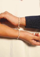 Magnetic Heart Fresh Water Pearl Bracelet Pair