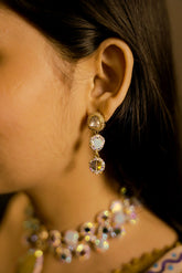 Marcasite Agate Crystal Glow Earrings