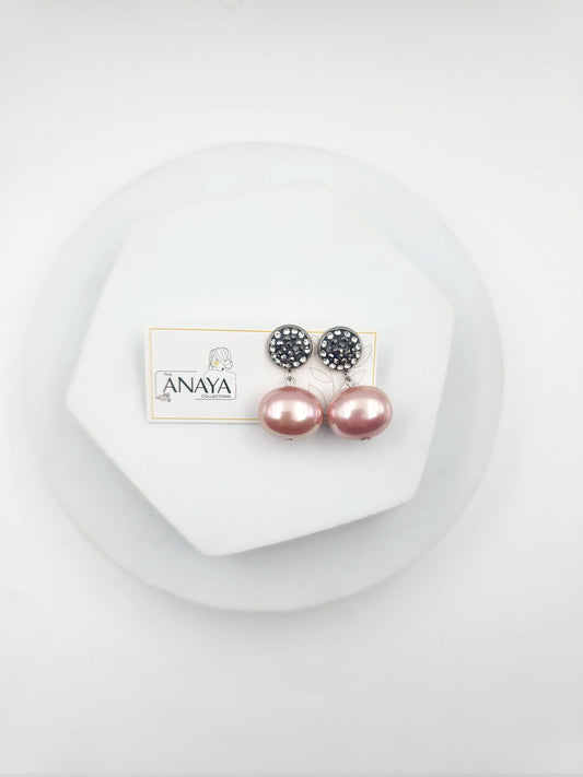 Marcasite Shell Pearl Earrings