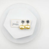 Marcasite Shell Pearl Earrings