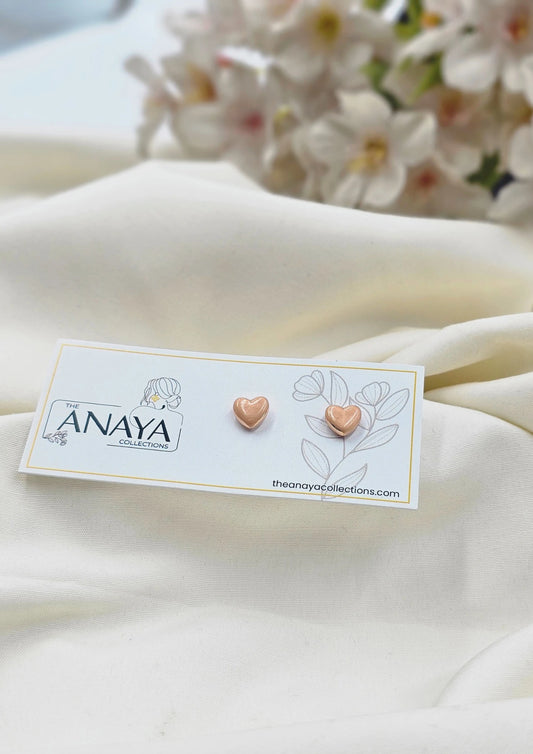 Matt Heart Stud Earrings