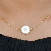 MOP Round with Center Star Pendant Chain