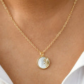 MOP Sun Oval Pendant Chain