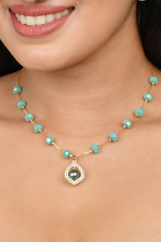 Mystic Teardrop Radiance Dainty Necklace