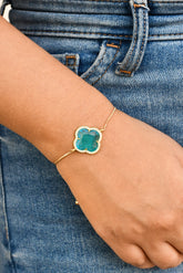 Aqua blue Precious Clover Bracelet