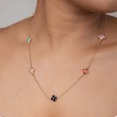 Rainbow Clover Dainty Necklace