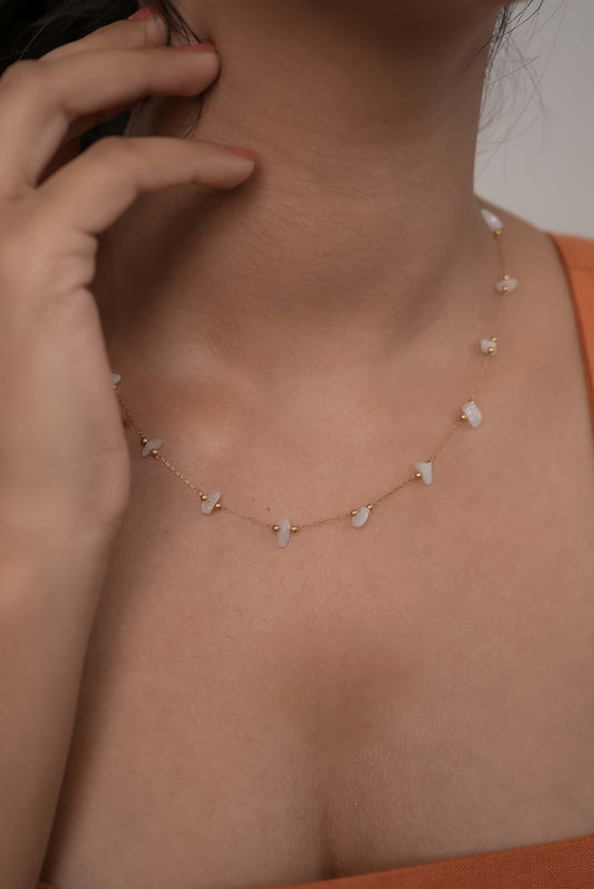 Rose Quartz Chipped Necklace