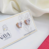 Solitaire Heart Stud Earrings