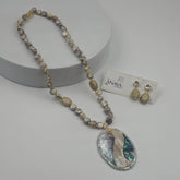 Shell Pearl Elegance Luxury Necklace Set with MOP Pendant