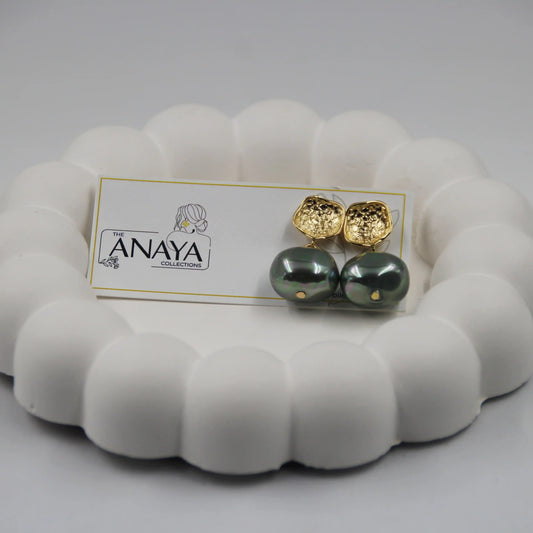 Uncut Shell Pearl Earrings