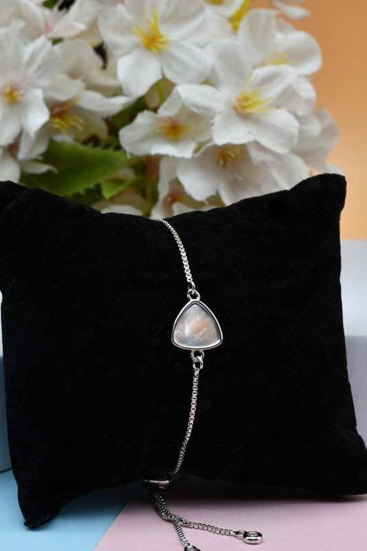 Triangle Silver Mother of Pearl (MOP) Pull Bracelet