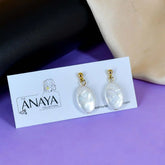 Uncut Oval Drop Earrings