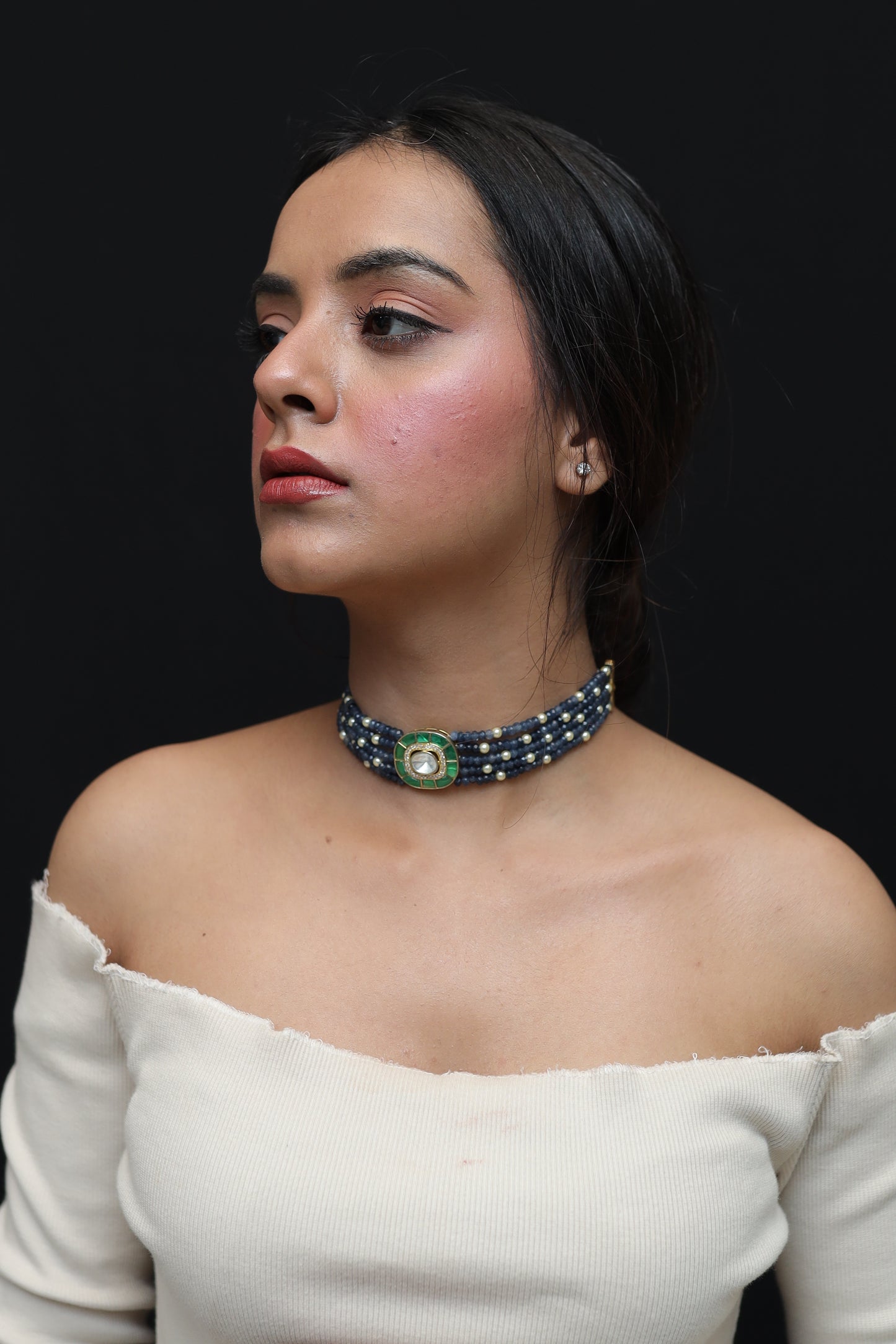 Water Pearl Kundan Choker