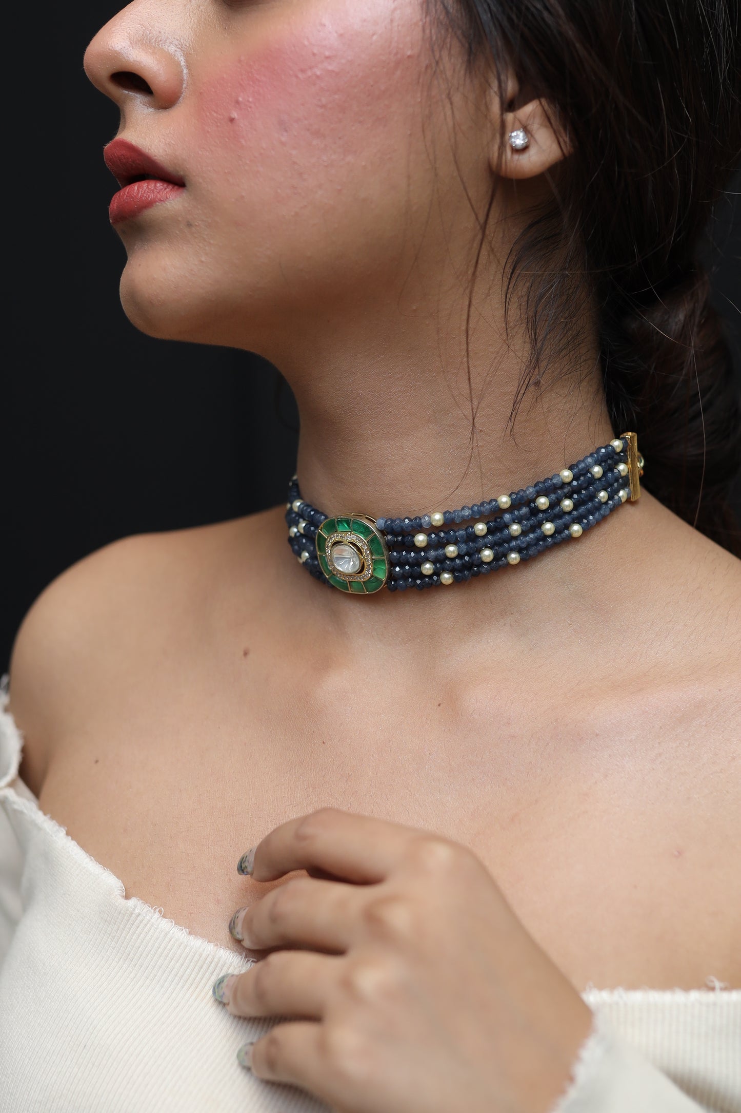 Water Pearl Kundan Choker