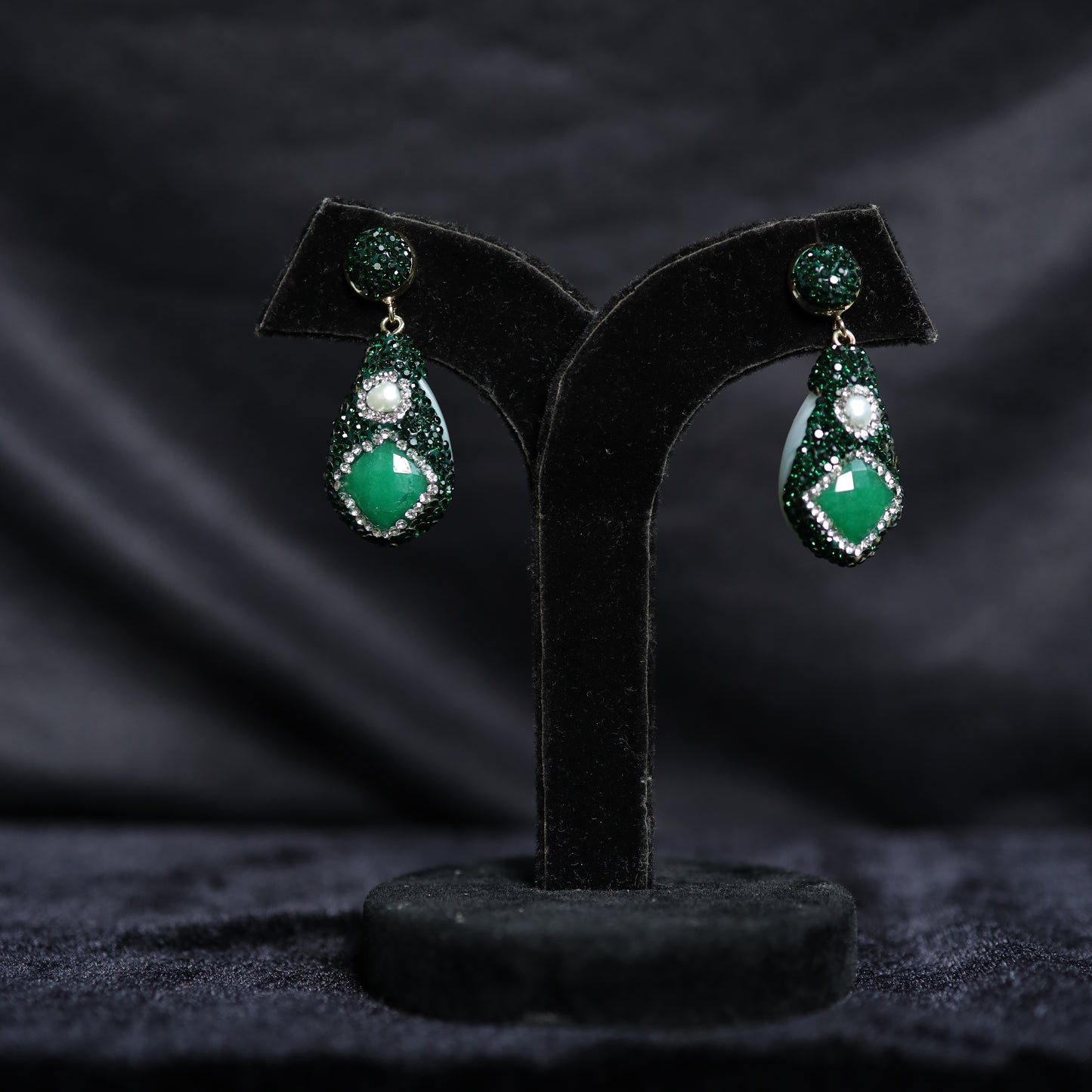 Green Marcasite Dangler