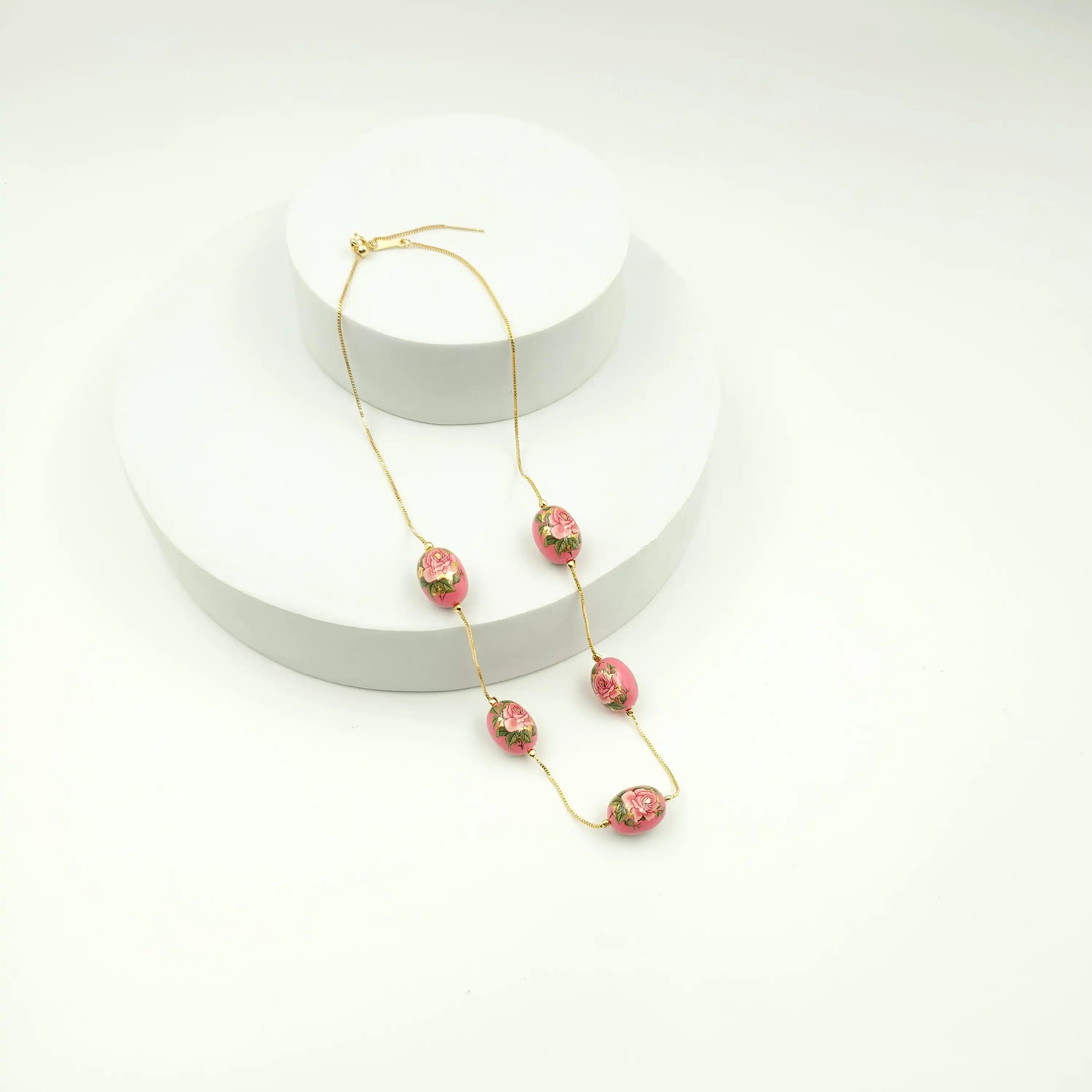 5 Charm Floral Dainty Necklace