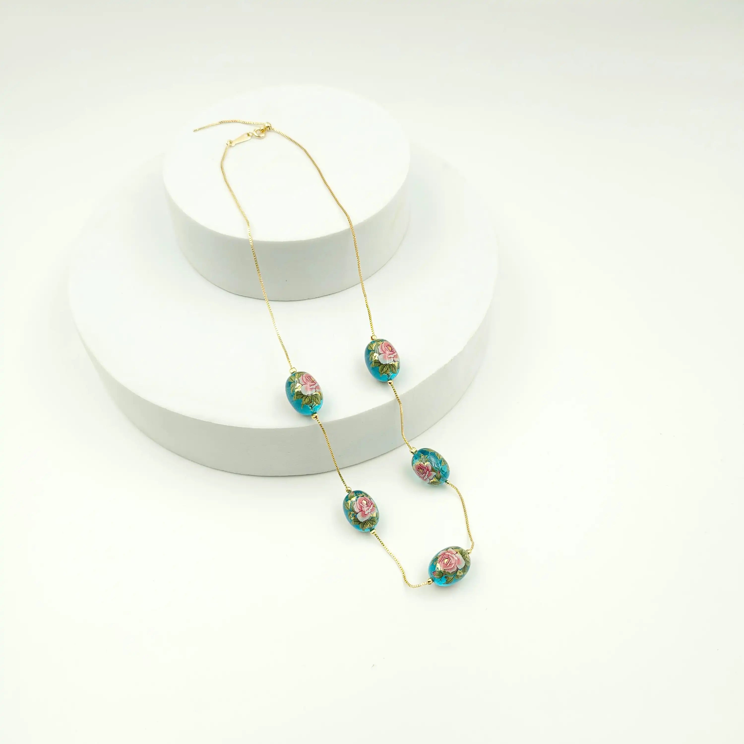 5 Charm Floral Dainty Necklace