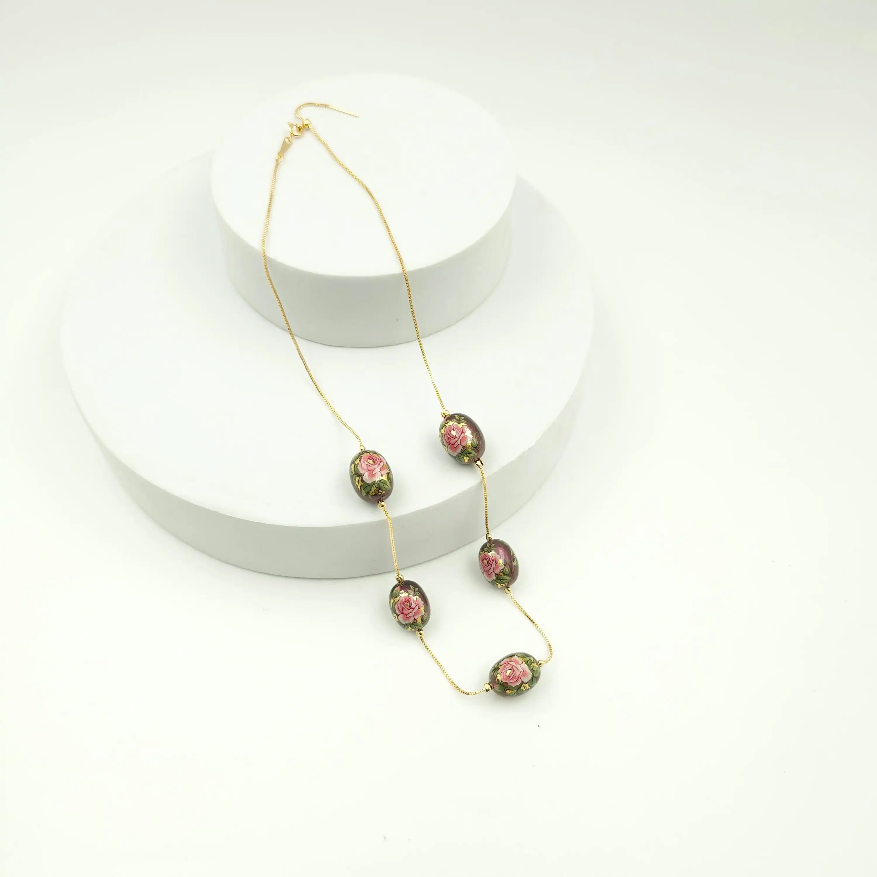 5 Charm Floral Dainty Necklace