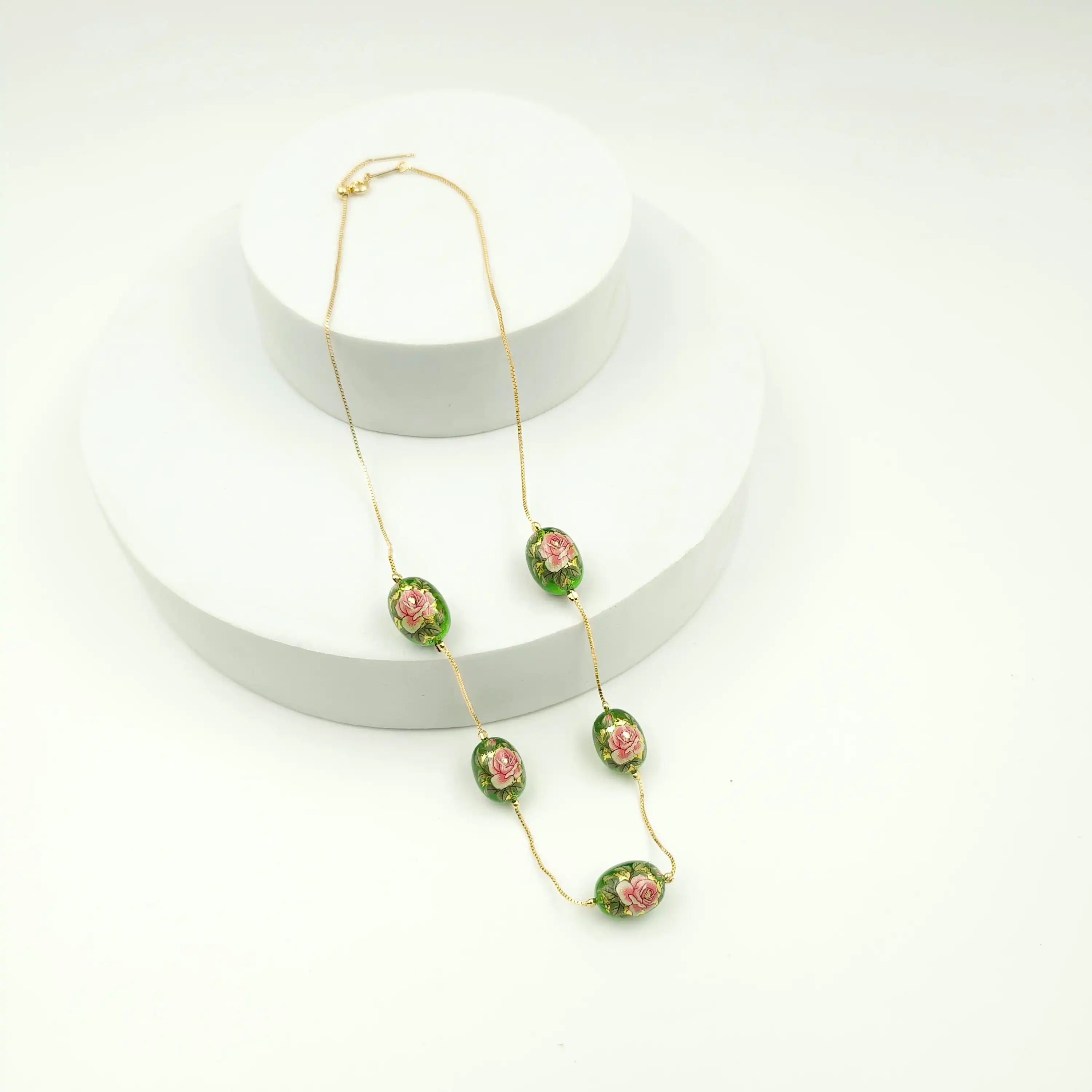 5 Charm Floral Dainty Necklace