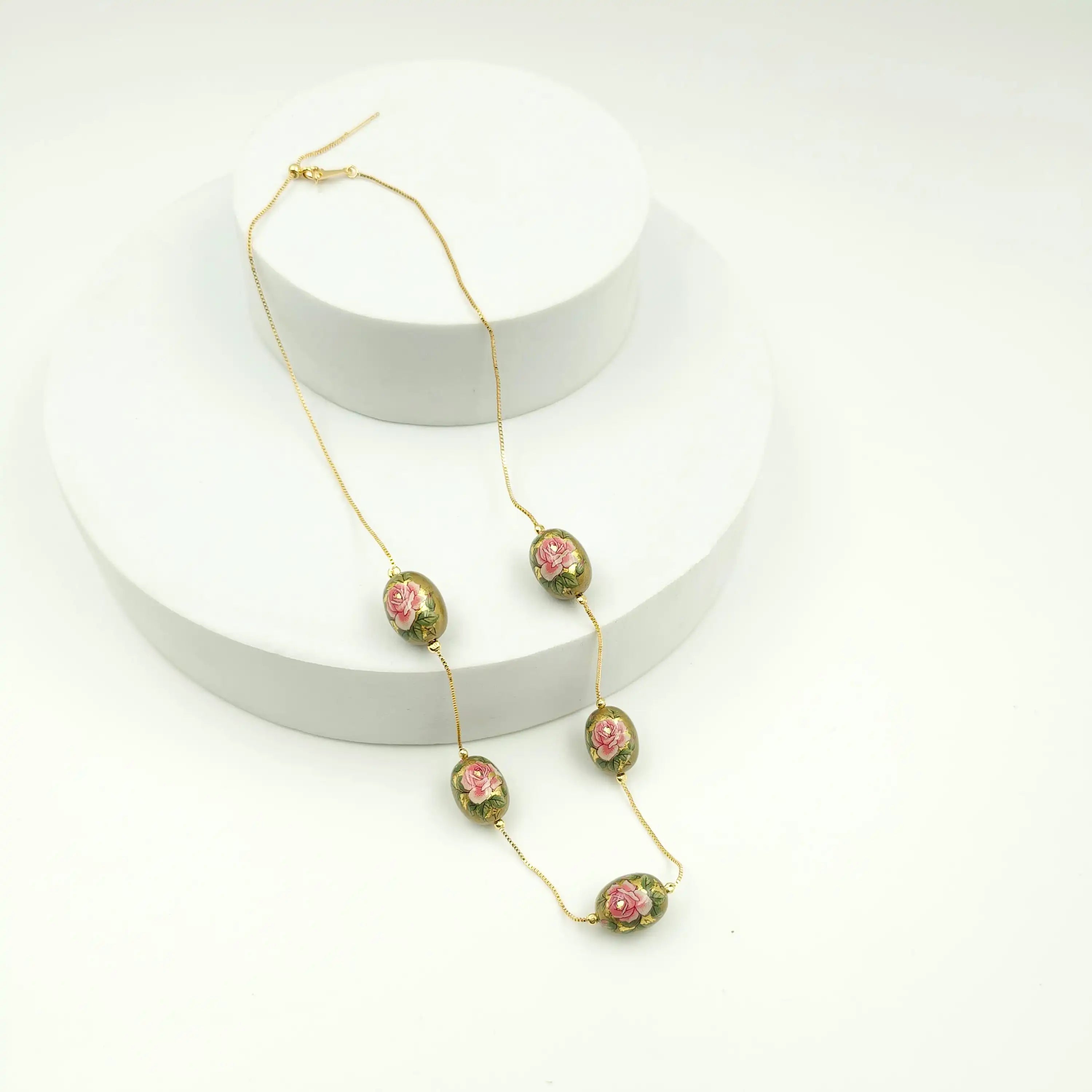 5 Charm Floral Dainty Necklace
